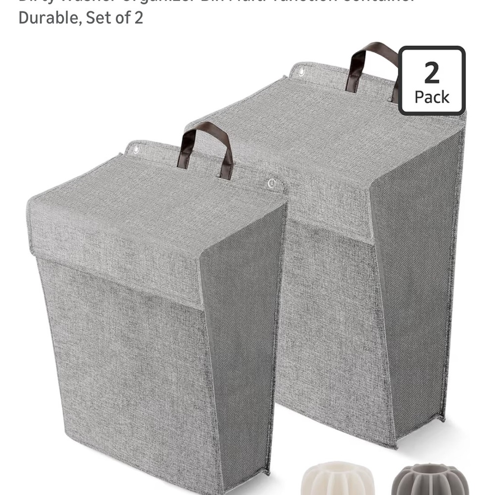 Amazon Gray Storage Bins Set of 2